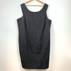 Talbots Dress Plus Size 22W Sleeveless Black Textured Office Cocktail Elegant